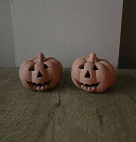Halloween terracotta pumpkins