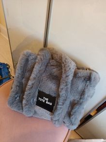 Fur grey handbag