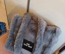 Fur grey handbag