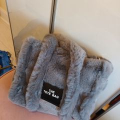 Fur grey handbag