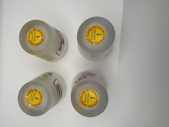 Vintage 2000 The Simpsons Matt Groening Frosted Shot Glasses