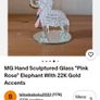 M&G Hand Sculptured Glass Elephant With 22K Gold Accents Image 7