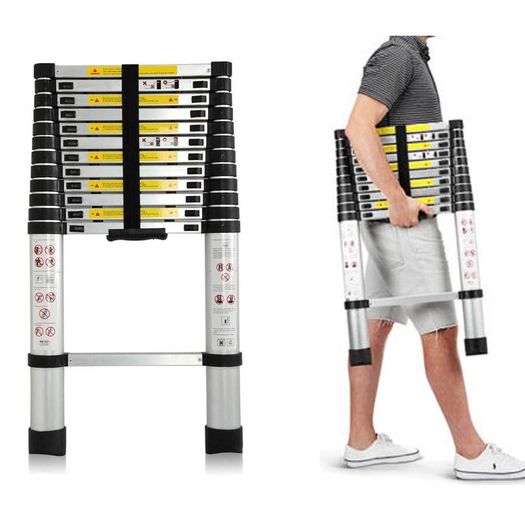 3.8m Aluminium Multi Purpose Telescopic Ladder Extendale Extension Steps New