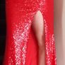 Red sequence dress Image 3
