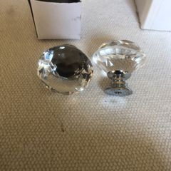 Crystal cabinet handles with fittings x 10