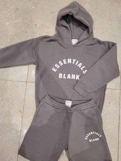 Grey Blank Essentials Boys Hoodie & Shorts Set. 9-10yrs. New