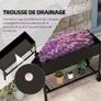 Raised Garden Planter on Legs dim. 109L x 39l x 80H cm Shelf 2 Wheels + Irrigation Insert Metal Black Image 3