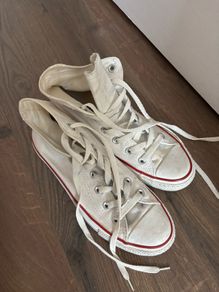 Converse white high top trainers chucks size 5