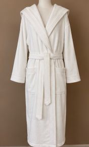 Somani White Hooded Dressing Gown