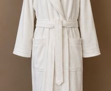 Somani White Hooded Dressing Gown