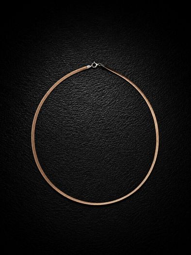 925 Sterling Silver Herringbone Chain Choker