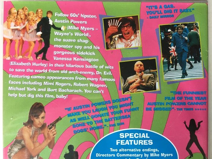 Austin Powers: International Man Of Mystery [1997] Mike Myers, Elizabeth Hurley, Robert Wagner, Seth Green & Michael York. [Movie DVD]