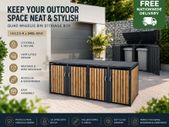 Metal Wheelie Bin Storage Box for 4 x 240L Bins Lockable Anthracite Oak Effect