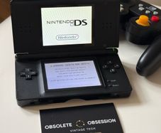 Nintendo DS Lite Black Handheld Console Bundle - Charger & Sims 2 Pets