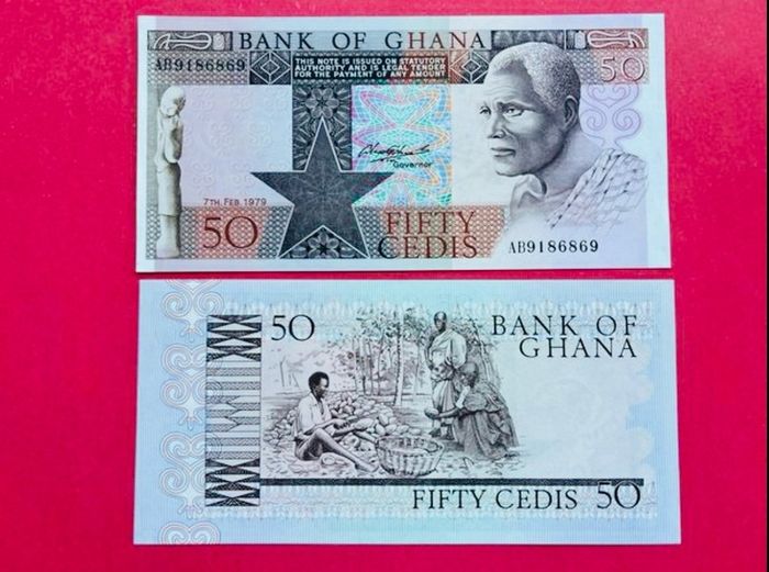 Ghana  50 Cedis  1979  . ( uncirculated )