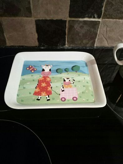 Beautiful Tin Box, with matching plate and cup included