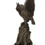 Majestic Bronze Owl Sculpture - Bronze, Marble, Signed Image 5