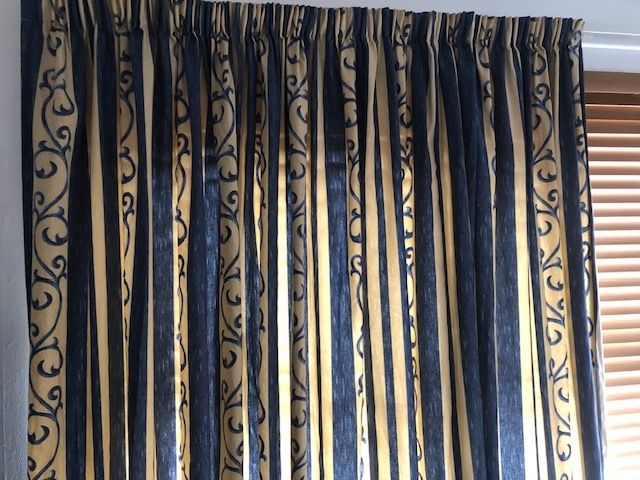 Lined curtain. Vintage fabric