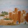 picture watercolour North African scene signed Image 2