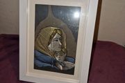 Hand painted Peepal leaf framed