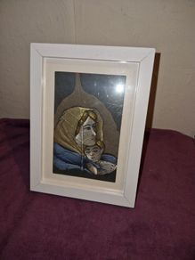 Hand painted Peepal leaf framed
