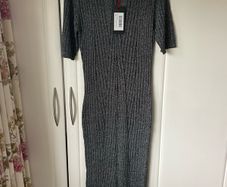Bnwt grey sparkle dress with short sleeves size large (12)
