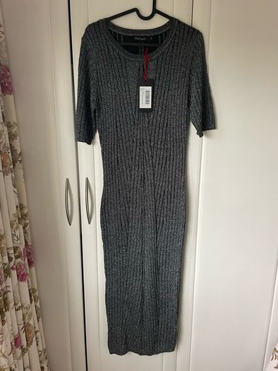 Bnwt grey sparkle dress with short sleeves size large (12)