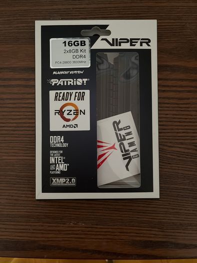 Patriot Viper (Blackout series) DDR4 2x8gb 3600hmz