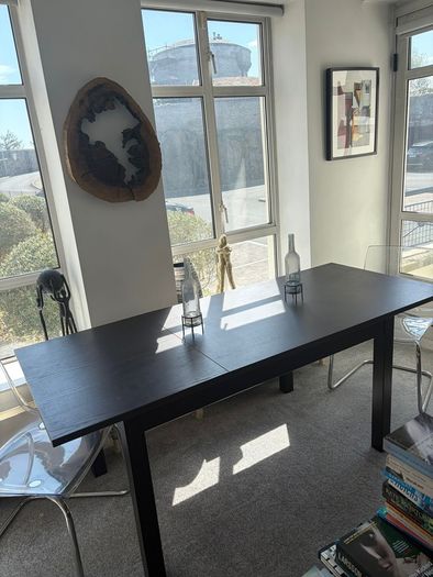 Extendable black ikea dining table
