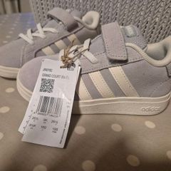 Adidas Court Grey & White Trainers New