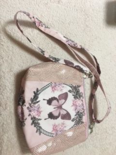 Fun Crossbody PInk Butterfly bag. (Handmade)