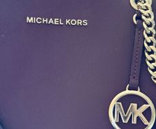 Michael Kors Burgundy Leather Tote Bag (Gold Hardware & Charm)