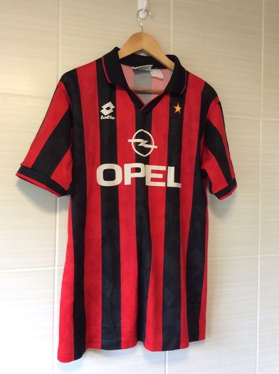 AC Milan Jersey. Official Lotto Mens Home Jersey. Season 1994/1995. Original From The Time. Not A Modern Day Remake.