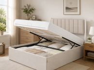 main image for ad Double bed Hydraulic Ottoman Storage Bed  Double  Dark Grey Upholstered Fabric with Lift-Up Storage &amp; Soft Headboard