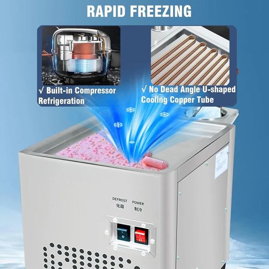 Fried Ice Cream Roll Machine Stainless Steel Pan