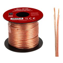 New 25m Twin Loud Speaker Cable 2 x 0.50mm Loud Wire Car Audio Radio # 1535