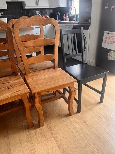 Free 6 solid wood chairs