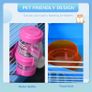 2 Tier Hamster Cage, Gerbil Cage with Handle, Exercise Wheels, Tunnel, Tube, Water Bottle, Dishes, Ladder, for Dwarf, Blue Image 2