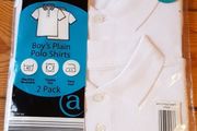 BNIP Age 6-7 2 Pk White Polo Shirts