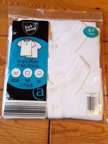 BNIP Age 6-7 2 Pk White Polo Shirts