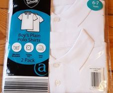 BNIP Age 6-7 2 Pk White Polo Shirts