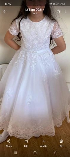 Girls white communion dress