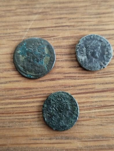3 Ancient Roman Bronze Coins (3rd-4th Century AD)