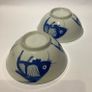 Vintage Chinese Hand painted - Koi Carp Fish Rice Bowls (2) Image 2