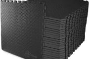 Mat Gym Flooring Mat, Foam Exercise Mats, Interlocking Puzzle EVA Floor Tiles, Non slip Rubber Cushion For Home Workout, Bonus Adhesives,24X24 Inch 16 Pack