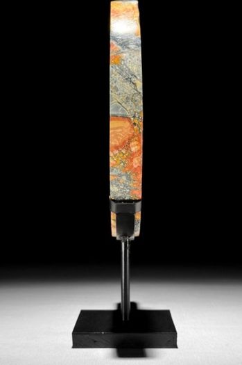 Maligano jasper Crescent Moon Shape - Natural Stone, Metal Stand