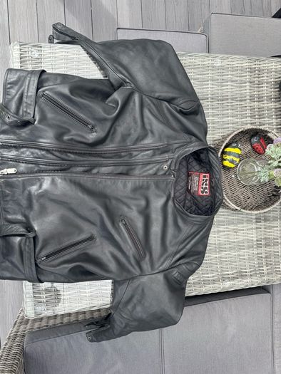 Leather jacket and trousers
