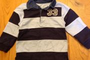 6-12 Months Navy &amp; Light Blue Rugby Top