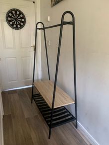 clothes rack with shoe shelf