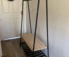 clothes rack with shoe shelf